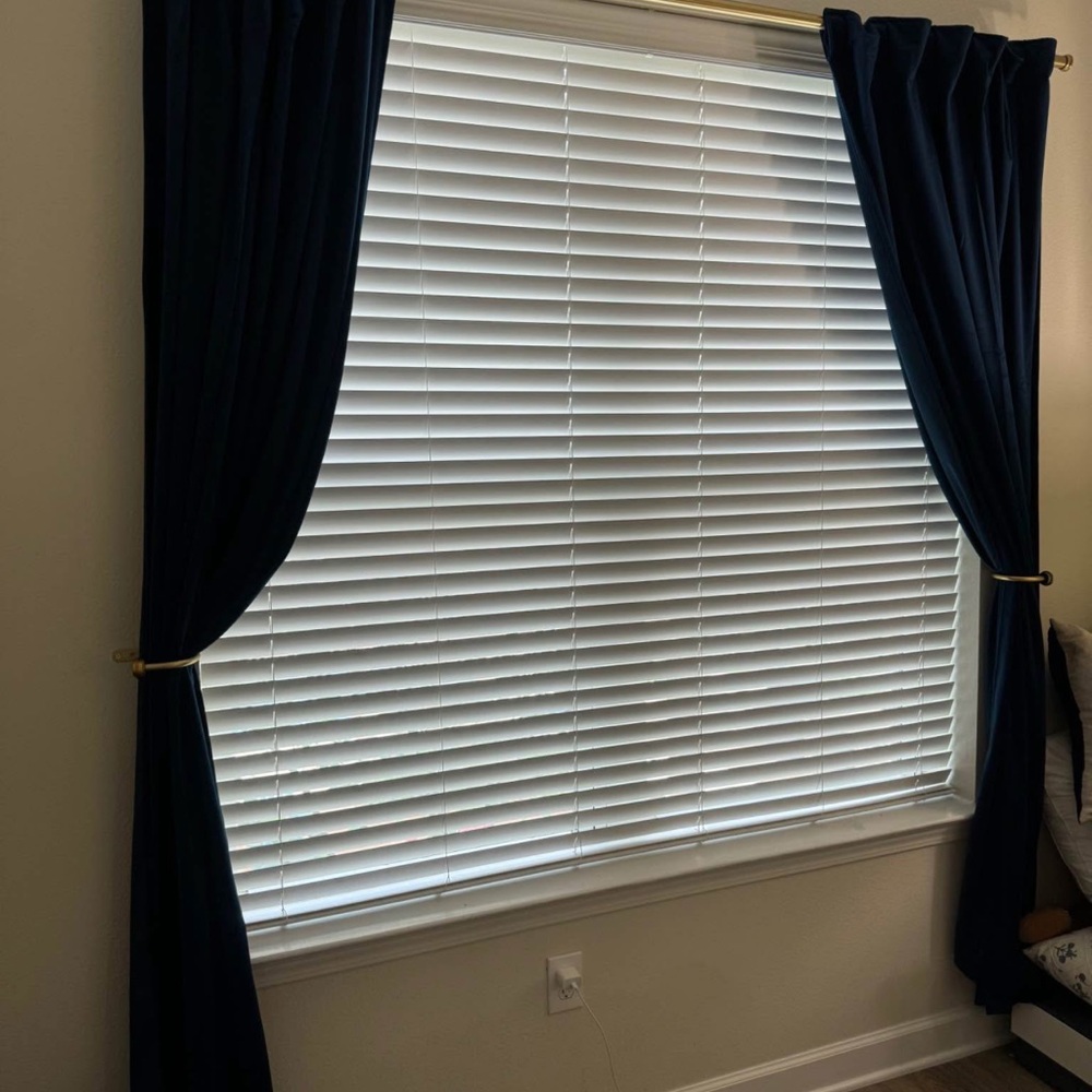 Rachel Zoe Navy Blue Velvet Curtains